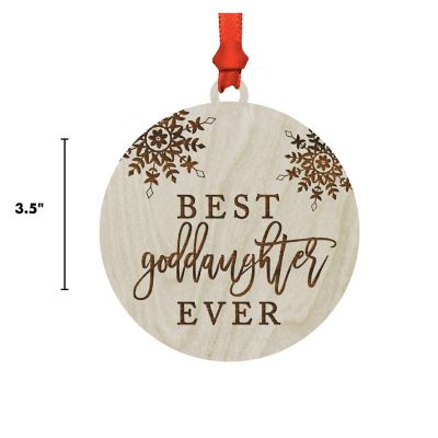 Wood Ornament Best Goddaughter Ever Snow Image 2
