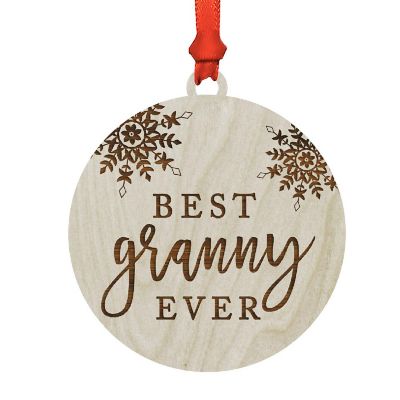 Wood Ornament Best Granny Ever Snowflake Image 1