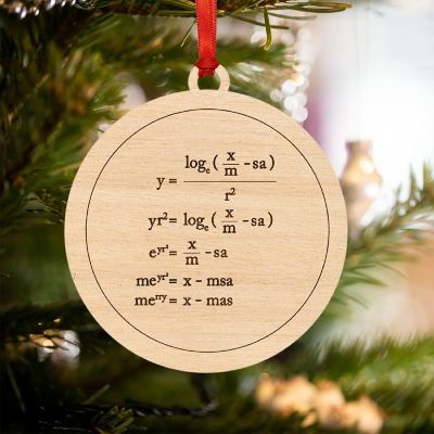 Wood Ornament Christmas Math Equation Image 1
