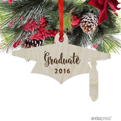 Wood Ornament Graduate Grad Hat Shape Image 1