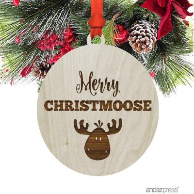 Wood Ornament Merry Christmoose, Moose Image 1