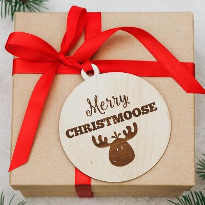 Wood Ornament Merry Christmoose, Moose Image 2