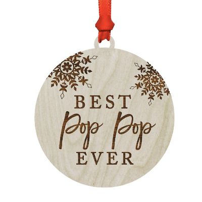 Wood Ornament Pop Pop Ever Snowflakes Image 1