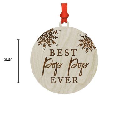 Wood Ornament Pop Pop Ever Snowflakes Image 2
