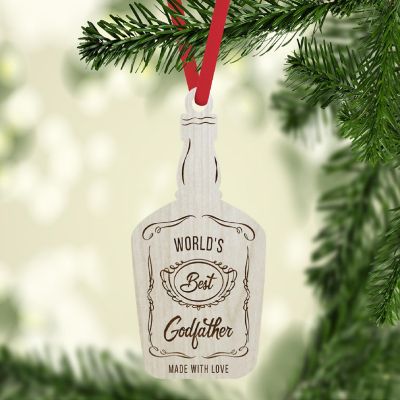 Wood Ornament Whiskey World Godfather Image 1