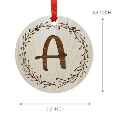 Wood Ornament Wreath Letter A Image 2