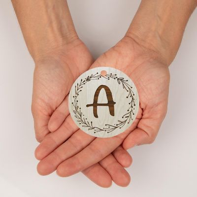 Wood Ornament Wreath Letter A Image 3