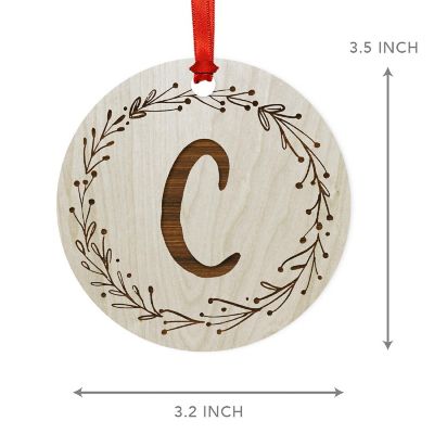 Wood Ornament Wreath Letter C Image 2