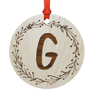Wood Ornament Wreath Letter G Image 1