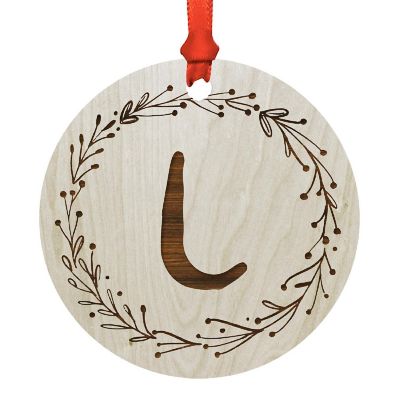 Wood Ornament Wreath Letter L Image 1