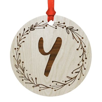 Wood Ornament Wreath Letter Y Image 1