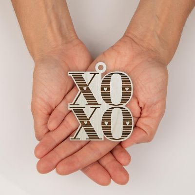 Wood Ornament XO XO Image 3