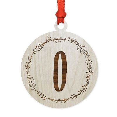 Wood Round Ornament Letter O Image 1