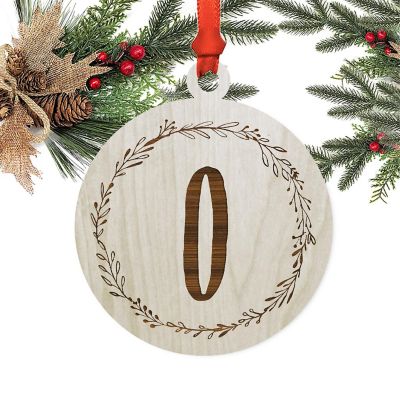 Wood Round Ornament Letter O Image 1
