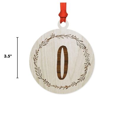 Wood Round Ornament Letter O Image 2