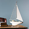 Wood Sailboat Sculpture Sailboat (Set Of 2) 11"L X 18.25"H Metal/Wood Image 1