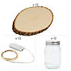 Wood Slice, Fairy Lights & Mason Jar Decorating Kit for 12 Tables Image 1