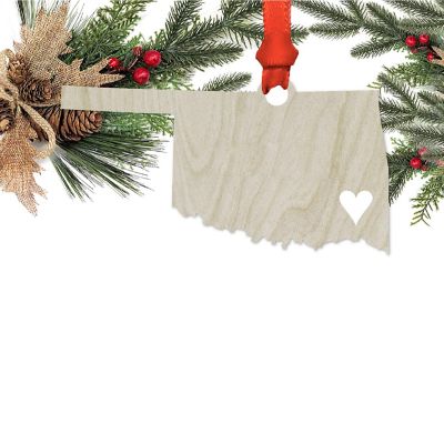 Wood US Christmas Ornament Oklahoma Image 1