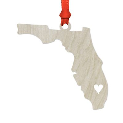 Wood US State Christmas Ornament Florida Image 1