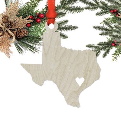 Wood US State Christmas Ornament Texas Image 1