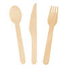 Wooden Cutlery Set with Natural Handles - 24 Pc. Image 1