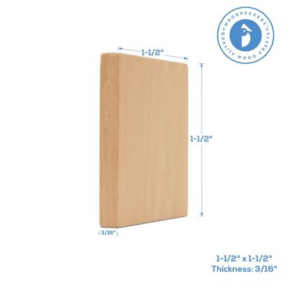 Woodpeckers Crafts, DIY Unfinished Wood 1-1/2" Square Cutout, Pack of 100 Image 3