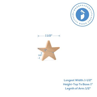 Woodpeckers Crafts, DIY Unfinished Wood 1-1/2" Star, Pack of 100 Image 3