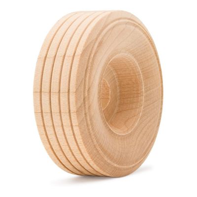 Woodpeckers Crafts, DIY Unfinished Wood 1-1/2" Treaded Wheels Pack of 12 Image 2