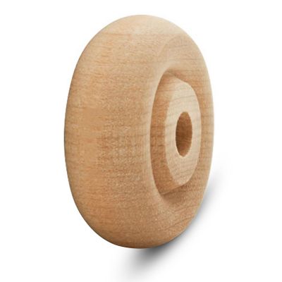 Woodpeckers Crafts, DIY Unfinished Wood 1-1/4", 7/16" Thick Classic Wheels Pack of 24 Image 2