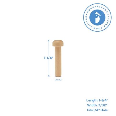 Woodpeckers Crafts, DIY Unfinished Wood 1-1/4" Axle Peg, Pack of 25 Image 3