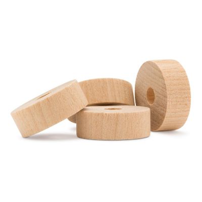 Woodpeckers Crafts, DIY Unfinished Wood 1-1/4" Slab Wheels Pack of 50 Image 1