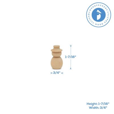 Woodpeckers Crafts, DIY Unfinished Wood 1-13/32" Snowman Peg Dolls, Pack of 100 Image 3