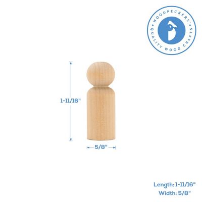 Woodpeckers Crafts, DIY Unfinished Wood 1-3/4" Boy Peg Dolls, Pack of 250 Image 1