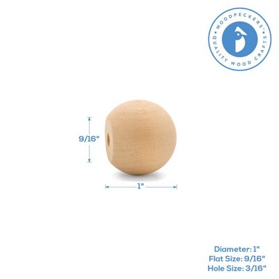 Woodpeckers Crafts, DIY Unfinished Wood 1" Ball Knob, Pack of 100 Image 2