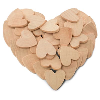 Woodpeckers Crafts, DIY Unfinished Wood 1" Heart Cutout, Pack of 200 Image 1