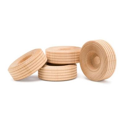 Woodpeckers Crafts, DIY Unfinished Wood 1" Treaded Wheels Pack of 25 Image 1