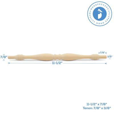 Woodpeckers Crafts, DIY Unfinished Wood 11" Birch Spindle, Pack of 12 Image 3