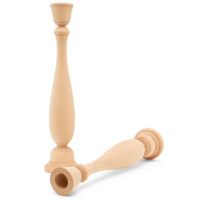 Woodpeckers Crafts, DIY Unfinished Wood 11" Candlestick, Pack of 2 Image 2