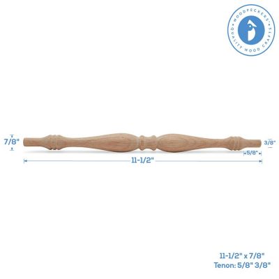 Woodpeckers Crafts, DIY Unfinished Wood 11" Oak Spindle, Pack of 12 Image 3