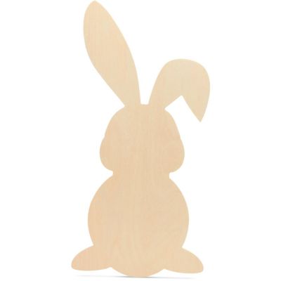 Woodpeckers Crafts, DIY Unfinished Wood 12" Bunny Cutout Pack of 3 Image 1
