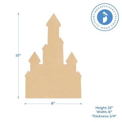 Woodpeckers Crafts, DIY Unfinished Wood 12" Castle Cutouts, Pack of 10 Image 2