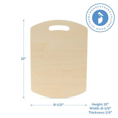 Woodpeckers Crafts, DIY Unfinished Wood 12" Cutting board Cutout Pack of 3 Image 2