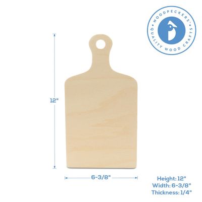 Woodpeckers Crafts, DIY Unfinished Wood 12" Cutting board Cutout Pack of 3 Image 2