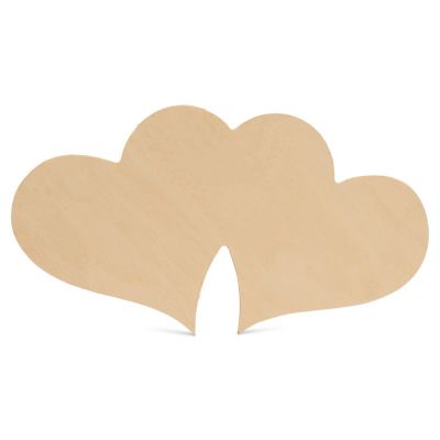 Woodpeckers Crafts, DIY Unfinished Wood 12" Double Heart Cutout, Pack of 12 Image 1