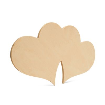 Woodpeckers Crafts, DIY Unfinished Wood 12" Double Heart Cutout, Pack of 12 Image 1