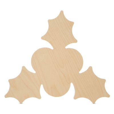 Woodpeckers Crafts, DIY Unfinished Wood 12" Holly Cutout Pack of 12 Image 1
