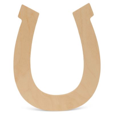 Woodpeckers Crafts, DIY Unfinished Wood 12" Horseshoe Cutout, Pack of 6 Image 1