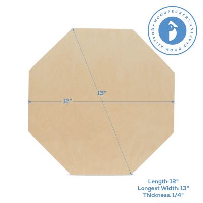 Woodpeckers Crafts, DIY Unfinished Wood 12" Octagon Pack of 10 Image 2