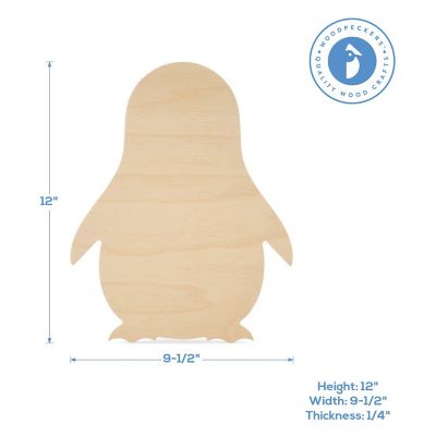 Woodpeckers Crafts, DIY Unfinished Wood 12" Penguin Cutout Pack of 12 Image 2