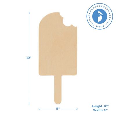 Woodpeckers Crafts, DIY Unfinished Wood 12" Popsicle Cutouts, Pack of 10 Image 2